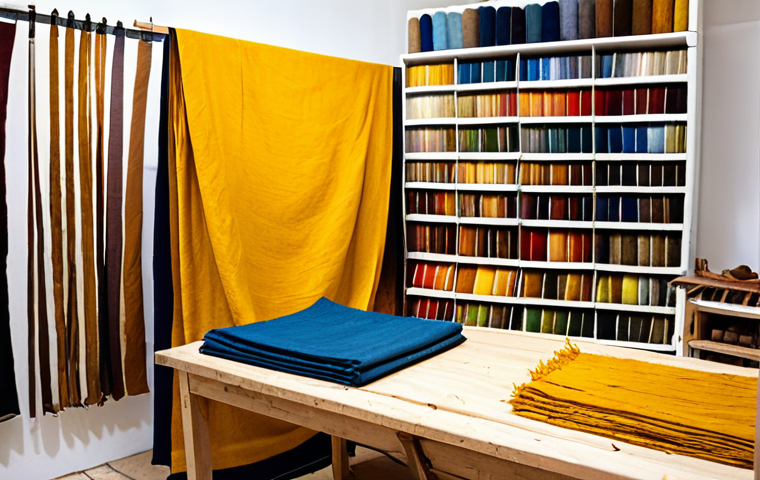 **

"A vibrant display of naturally dyed fabrics in a Portuguese atelier, showcasing various shades of yellow, red, and blue derived from local flora like saffron and onion skins; textiles include cotton, linen, and silk with subtle textures; well-lit studio setting with a professional artisan demonstrating the dyeing process; safe for work, appropriate content, fully clothed, modest clothing, family-friendly, perfect anatomy, natural pose, professional photography, high quality."

**