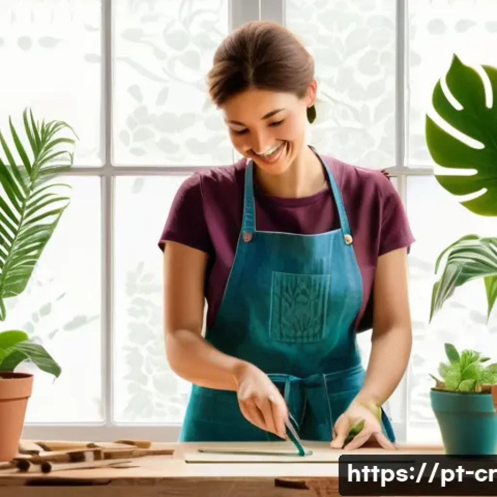 수공예 스텐실 아트 - **Prompt 1: The Joy of Creative Discovery with Nature's Touch**
    A bright, inviting image of a wo...